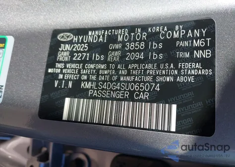 2025 Hyundai Elantra Sel Convenience from USA, damaged, VIN KMHLS4DG4SU065074